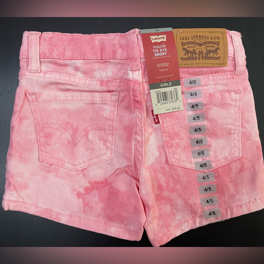 2/$30 Levi’s pink jean shorts girls size 4 or size 5 NWT